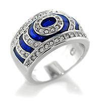 Sapphire Blue Acrylic with 52 Pave Blue Luster Diamonds - Click Image to Close